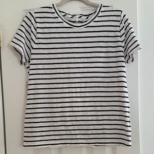 Large Jcrew girlfriend tee navy and white striped